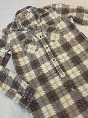 Bob Timberlake MEDIUM Shirt Plaid Button Down Long Sleeve Women's Casual Western